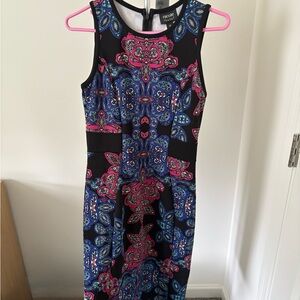 Nicole Black and Pink Patterned Dress